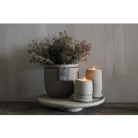 Stenen plateau op voet Organic grey 34 x 6 cm