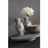 Stenen plateau op voet Organic grey 34 x 6 cm