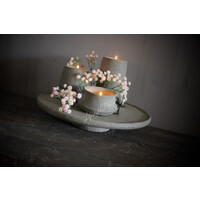 Stenen kandelaar Organic grey 10 cm