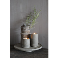 Stenen kandelaar Organic grey 15 cm