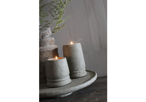 Stenen kandelaar Organic grey 15 cm