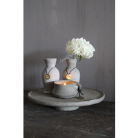 Stenen vaasje tess Organic grey 16 cm
