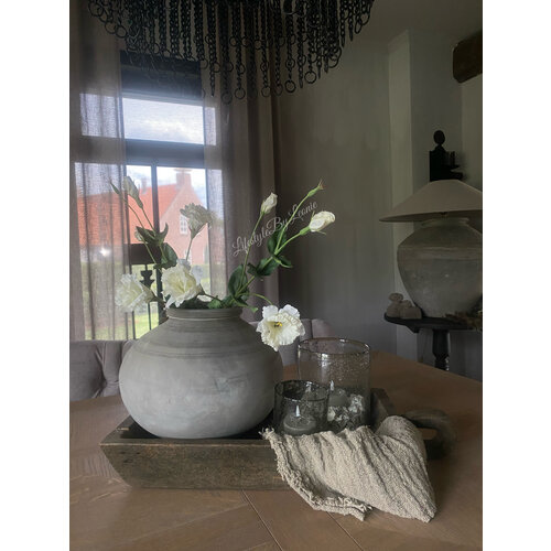 Zijden Lisianthus tak white 70 cm 