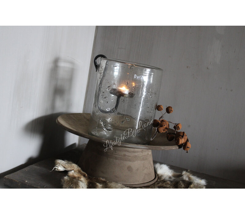 Roestige kerstbellen aan tak 50 cm