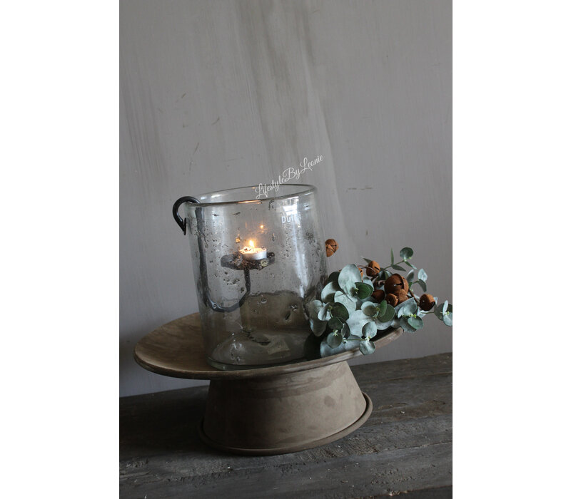 Roestige kerstbellen aan tak 50 cm