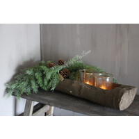 Grote liggende namaak toef cedar met dennenappels 130 cm