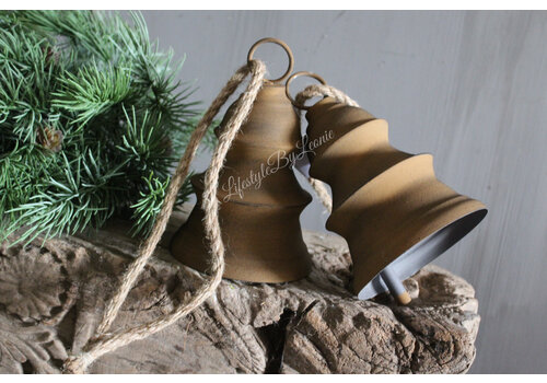 Roestige kerstklok hanger 16,5 cm Roestige kerstklok hanger 16,5 cm