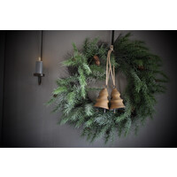 Roestige kerstklok hanger 16,5 cm