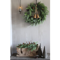 Roestige kerstklok hanger 16,5 cm