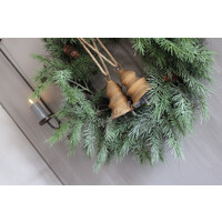 Roestige kerstklok hanger 16,5 cm