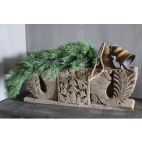 Roestige kerstklok hanger 16,5 cm