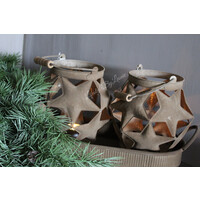 Roestig windlicht Star ball 18 cm
