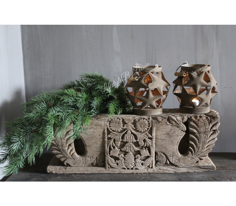 Roestig windlicht Star ball 18 cm