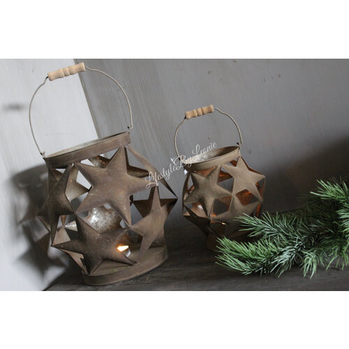 Roestig windlicht Star ball 27 cm 