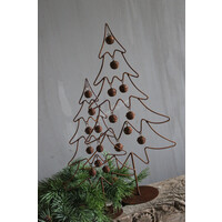Roestige kerstboom met belletjes 40 cm