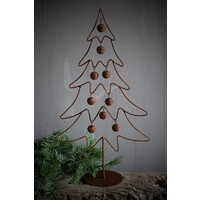 Roestige kerstboom met belletjes 57 cm