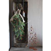 Roestige kerstboom met belletjes 57 cm