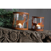Roestig windlicht Hert 8,5 cm