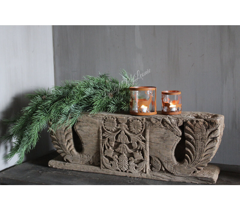 Roestig windlicht Hert 8,5 cm