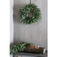Namaak cedar krans met dennenappeltjes 75 cm