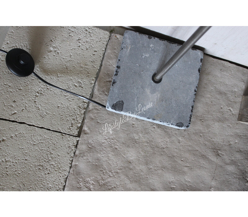 Aura Peeperkorn vloerlamp boog met hardstenen voet 140cm