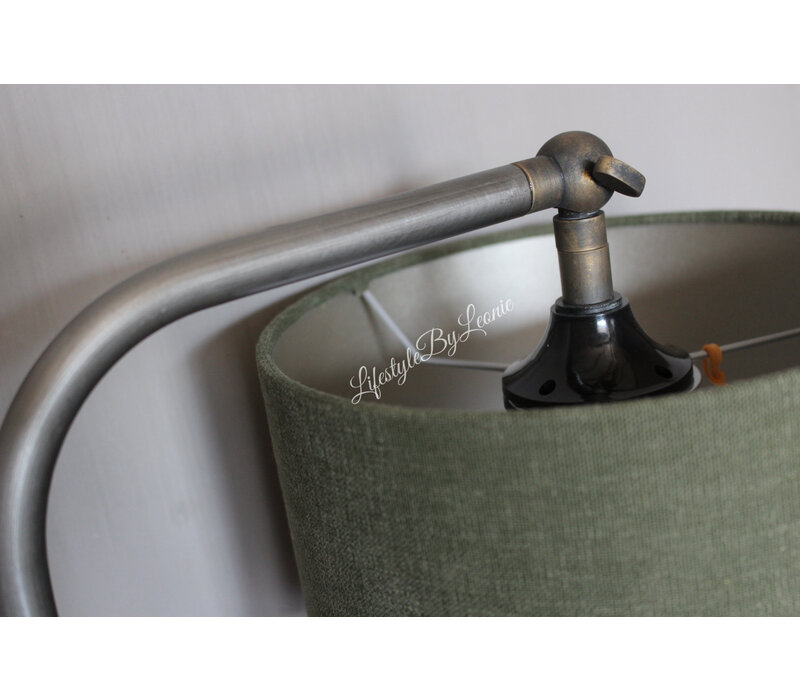 Aura Peeperkorn vloerlamp boog met hardstenen voet 130cm