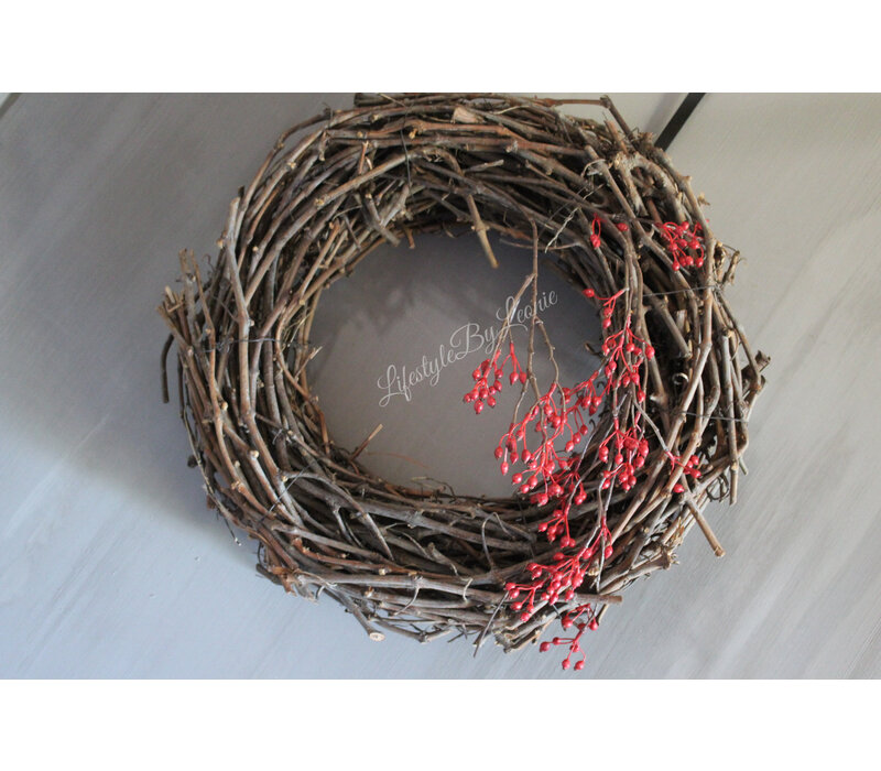 Namaak lange Rozenbottel tak red 100 cm