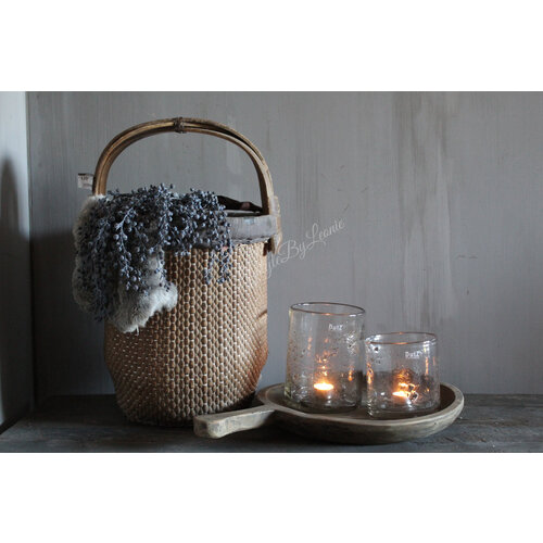 Authentieke oude rijst emmer met hengsel 