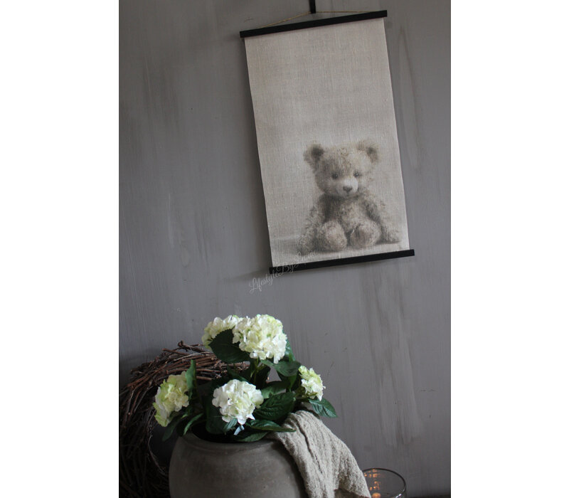 Linnen wandhanger Baby Beertje 60 x 40 cm