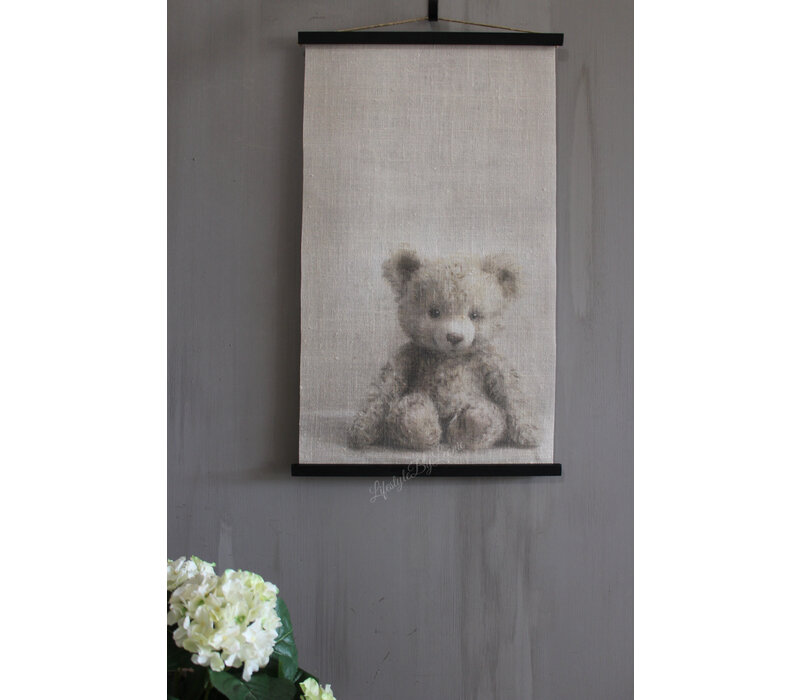 Linnen wandhanger Baby Beertje 60 x 40 cm