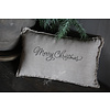 Fijn shabby linnen kussen Merry christmas 45 x 25 cm