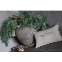 Fijn shabby linnen kussen Merry christmas 45 x 25 cm