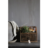Oud houten truckwood kastje 1-vaks