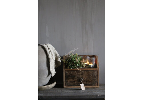 Oud houten truckwood kastje 1-vaks Oud houten truckwood kastje 1-vaks