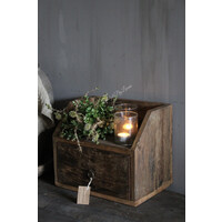 Oud houten truckwood kastje 1-vaks