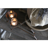 Metalen lepel kaarshouder - set van 2