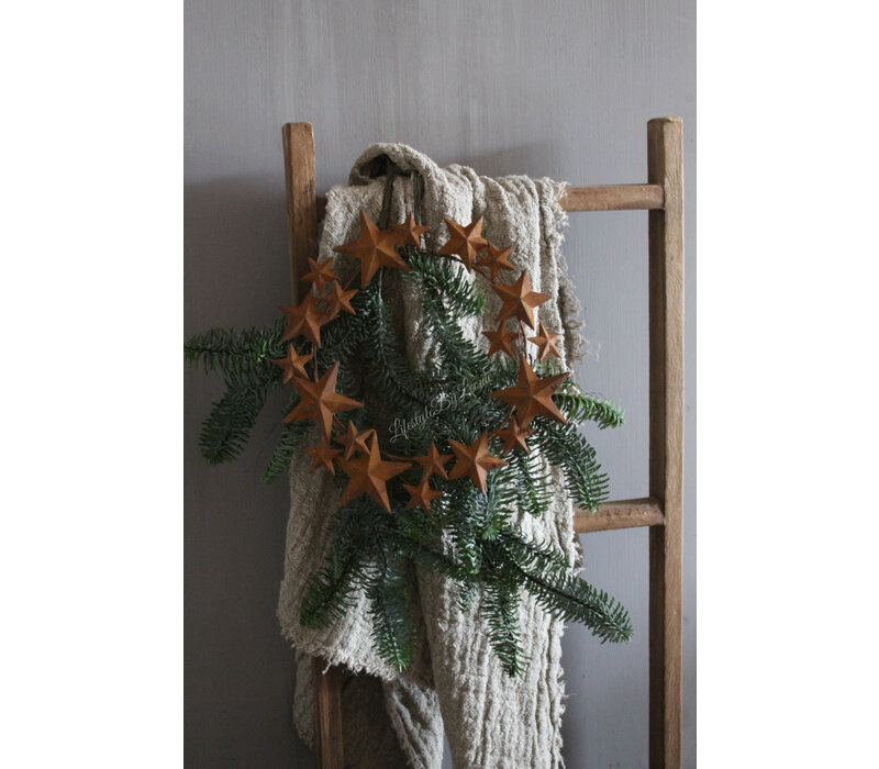 Roestige krans met sterren 30 cm