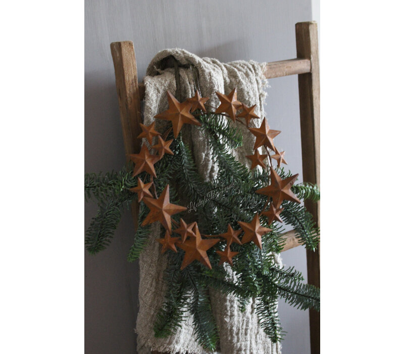 Roestige krans met sterren 30 cm