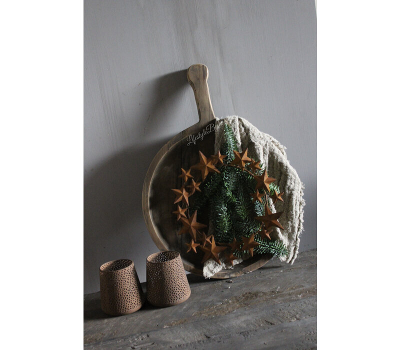 Roestige krans met sterren 30 cm