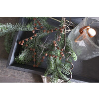Roestige ster met belletjes 25 cm