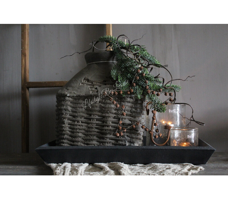 Roestige ster met belletjes 25 cm