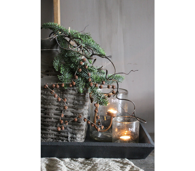 Roestige ster met belletjes 25 cm