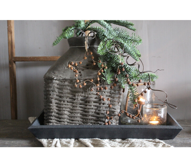 Roestige ster met belletjes 25 cm