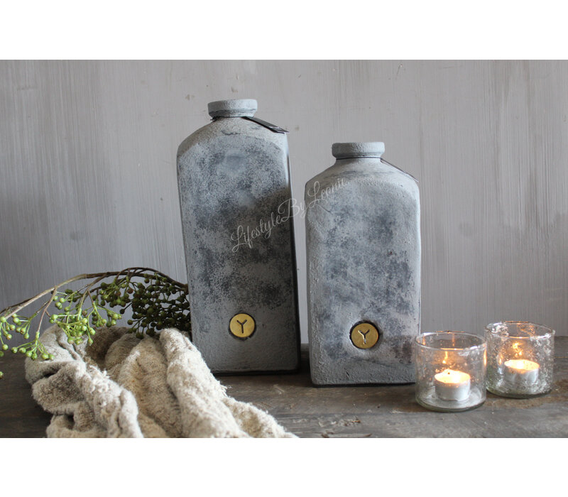 Brynxz bottle square Stone black 34 cm