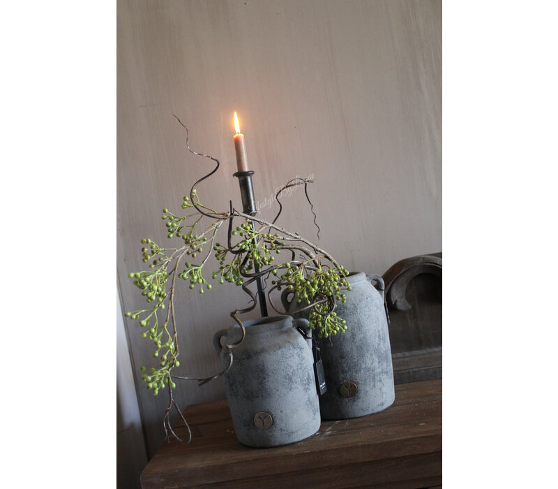 Brynxz jar with 2 ears Stone black 25 cm