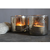 Glazen cilinder windlicht bubbels Antique gold 7 cm