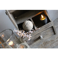 Houten gruttersbak / keukenrolhouder Brown wash 35 x 26 cm