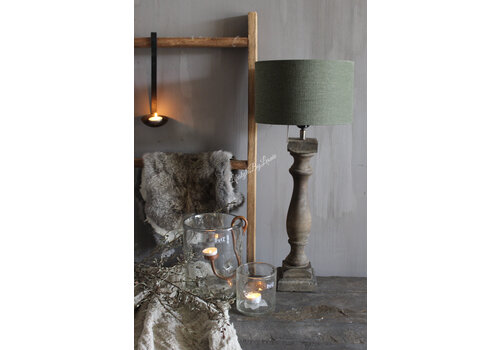 Smalle hoge baluster lampvoet Brown wash 50 cm