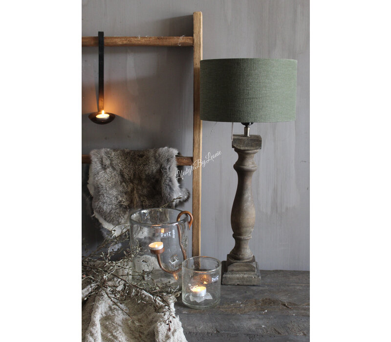 Smalle hoge baluster lampvoet Brown wash 50 cm