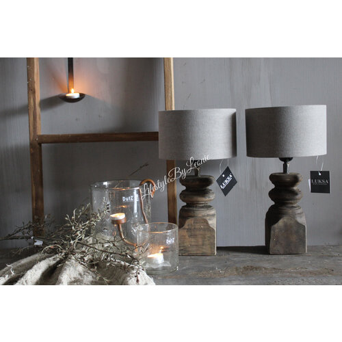 Houten lage baluster lampvoet Tommy 30 cm 